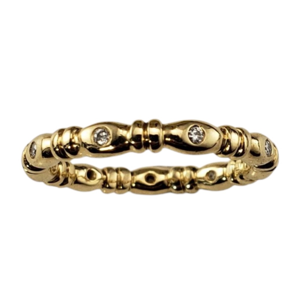 14 Karat Yellow Gold and Diamond Band Ring Size 5.75 #21339